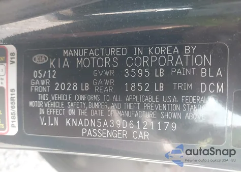 2013 Kia Rio Ex из США, поврежденный, VIN KNADN5A39D6121179